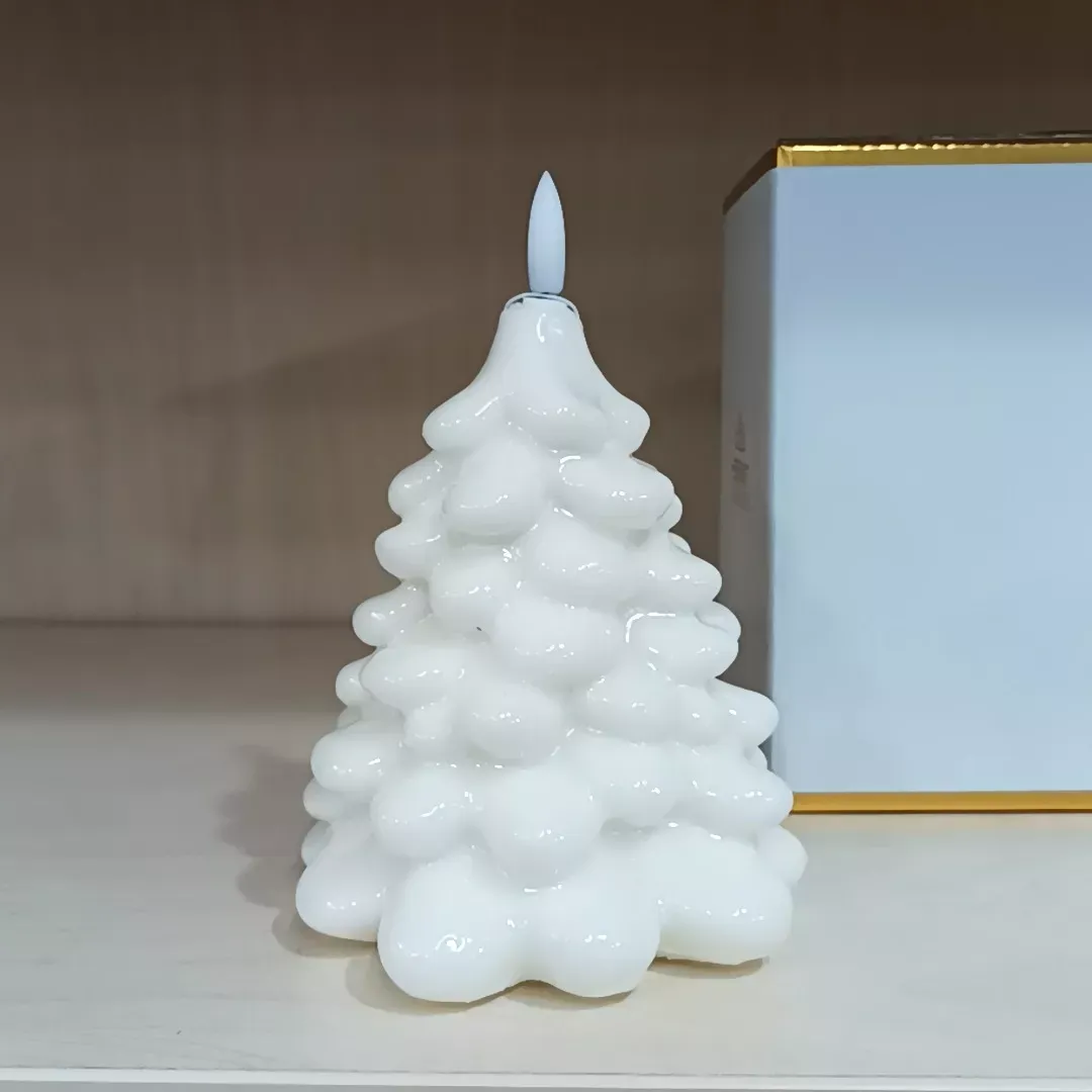 CANDELA LED ALBERO BIANCO DIA.11.5XH13CM