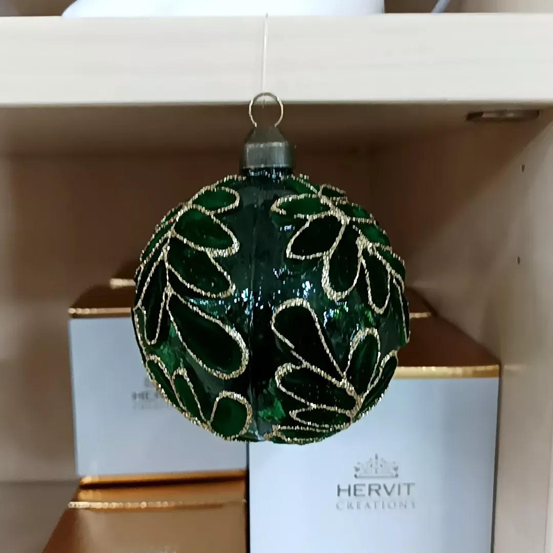 SFERA VETRO SOFFIATO DIA.8CM VERDE