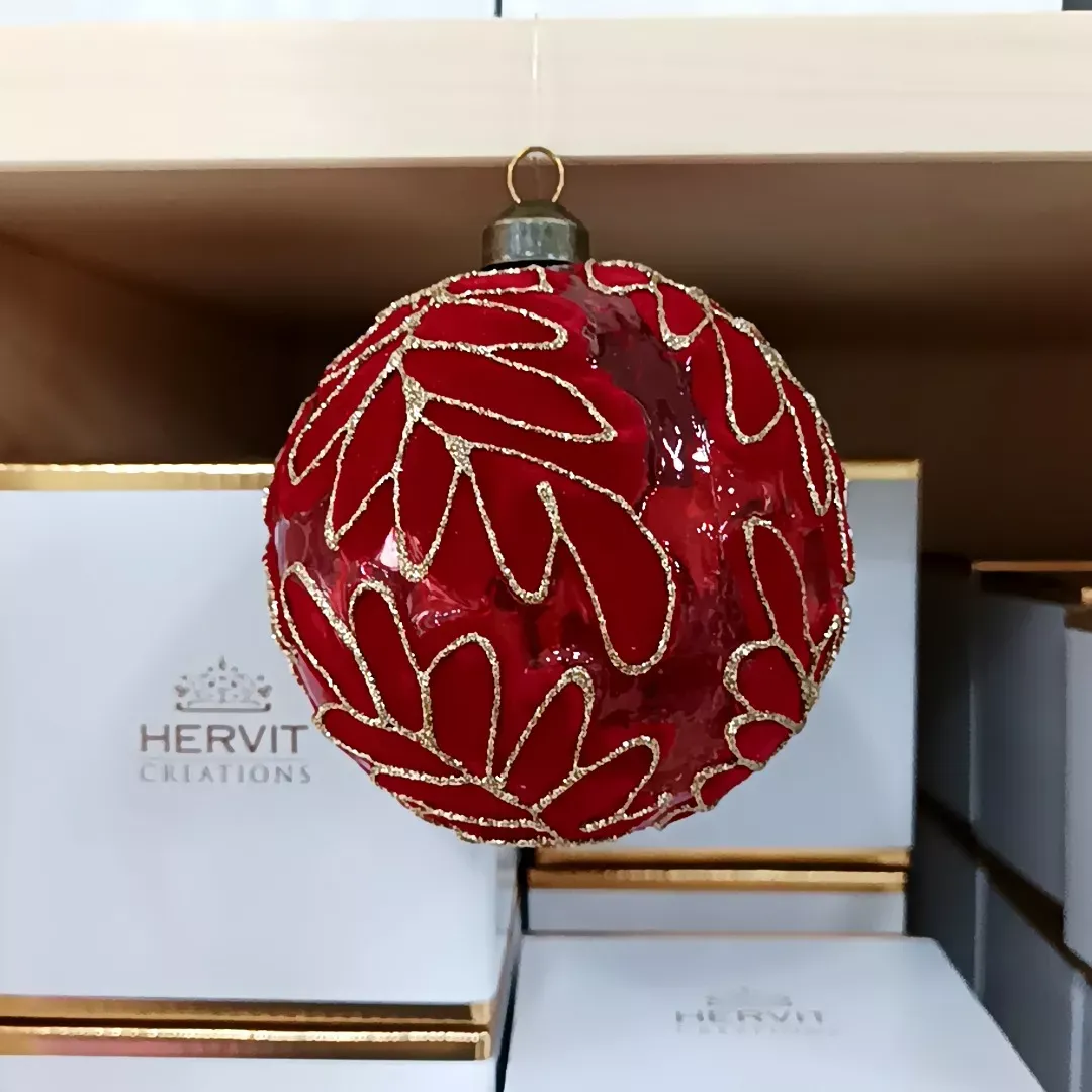 SFERA VETRO SOFFIATO DIA.10CM ROSSA