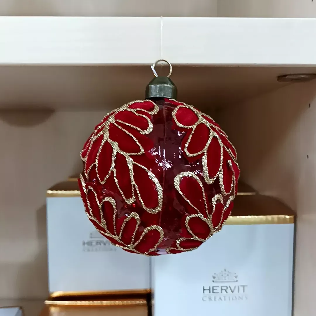 SFERA VETRO SOFFIATO DIA.8CM ROSSA
