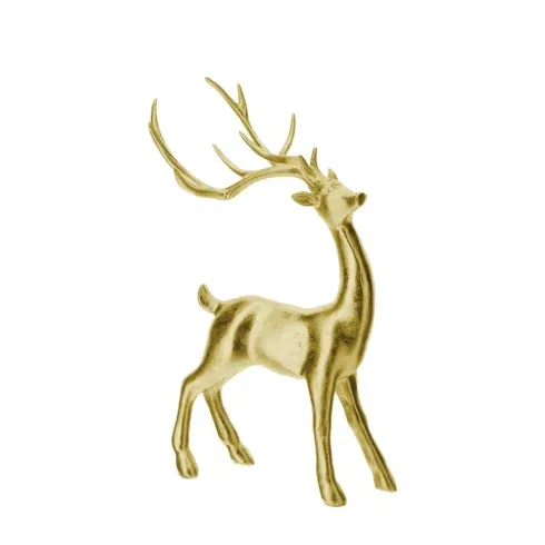 CERVO RESINA ORO 19XH28CM SCATOLA REGALO