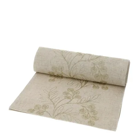 RUNNER ECRU FLOR.RILIEVO ORO 36X180CM