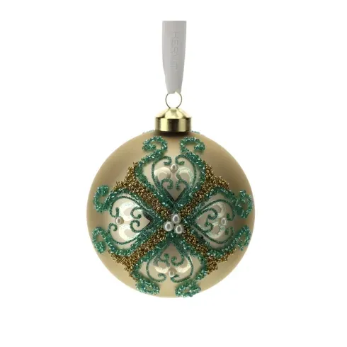 SFERA VETRO SOFF.DEC.CROCE DIA.10CM ORO