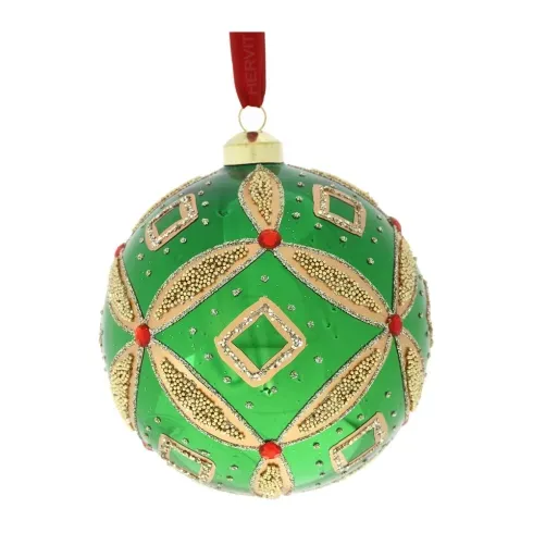 SFERA VETRO SOFF.DEC.ROMBO DIA.12CM VERD