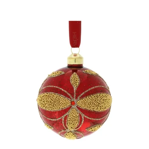 SFERA VETRO SOFF.DEC.FLEUR DIA.8CM ROSSA