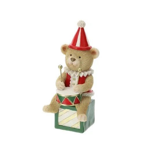 ORSETTO RESINA SEDUTO C/TAMBURO 20CM