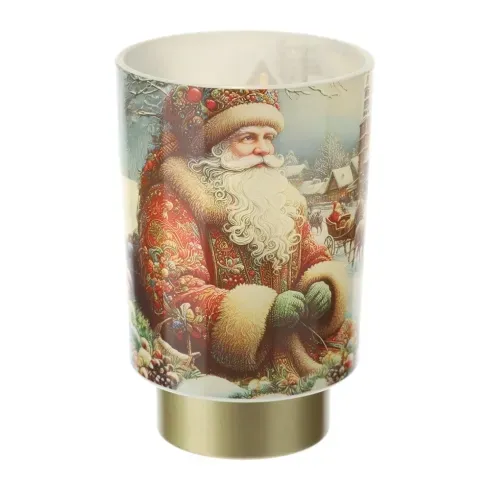 LAMPADA VETRO BABBO NATALE DIA.10XH15CM