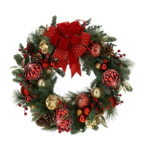 CORONA NATALIZIA PINO DEC.DIA.66XH18CM