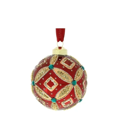 SFERA VETRO SOFF.DEC.ROMBO DIA.8CM ROSSA