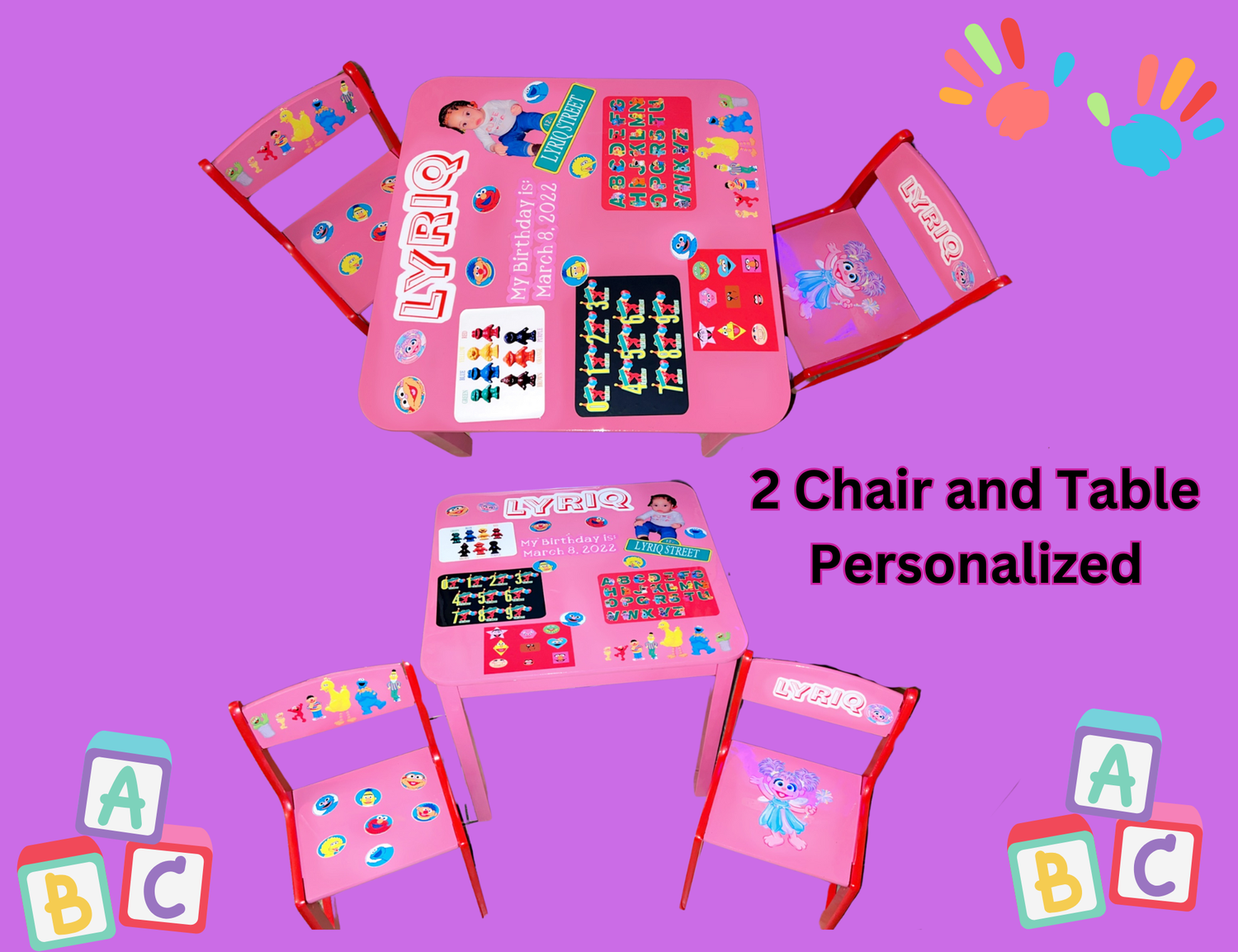 Kids Learning Table and Chair Personalized