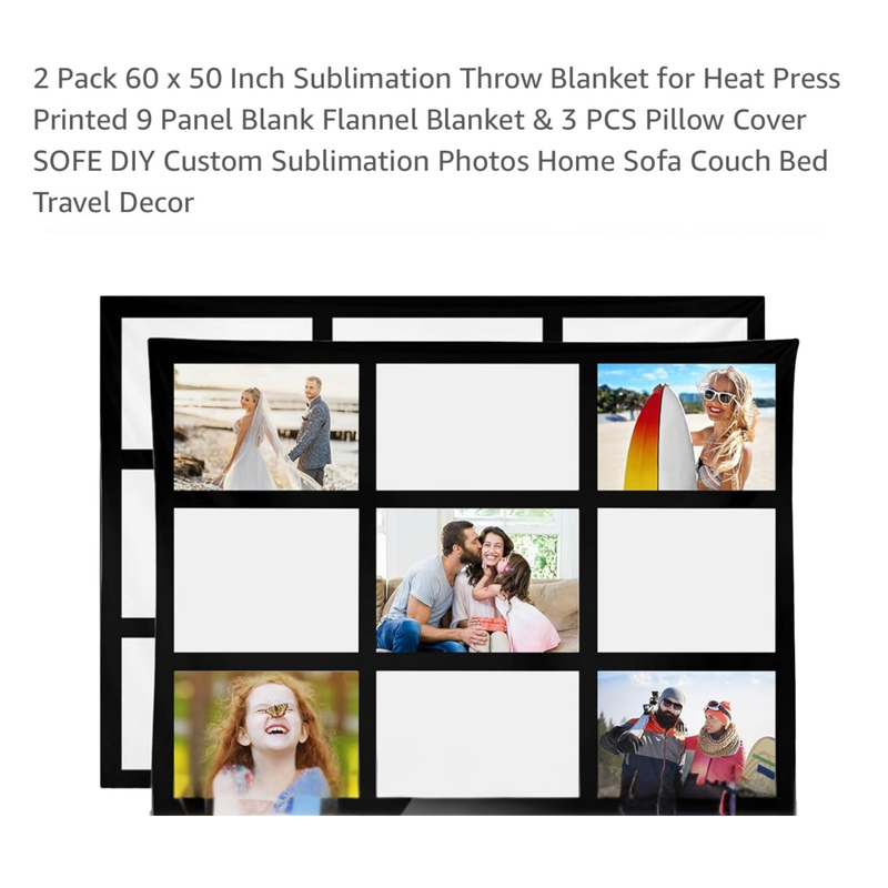 Sublimation Blanket 9 Panels