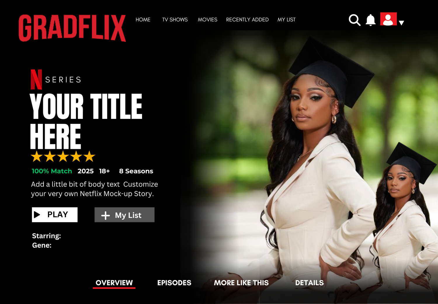 Grad Flix Graduation Announcement