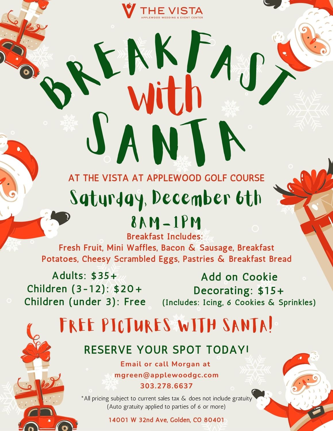 Cookie Decorating at Breakfast with Santa