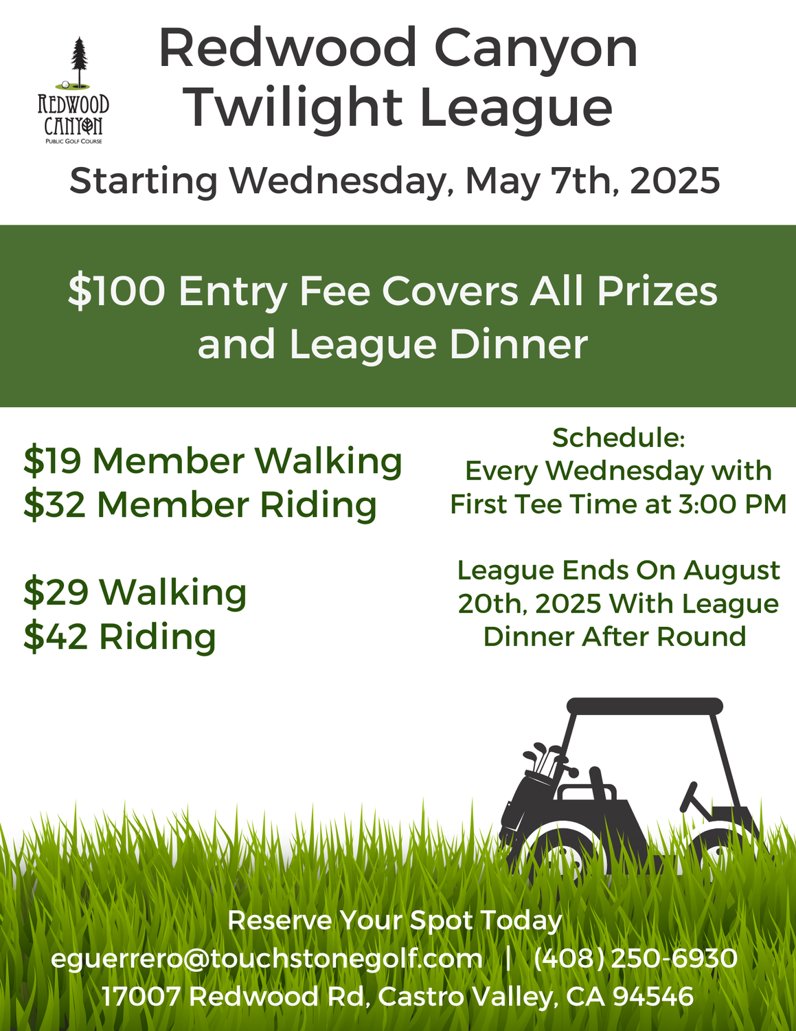 Redwood Canyon Twilight League Night Fee (Member)