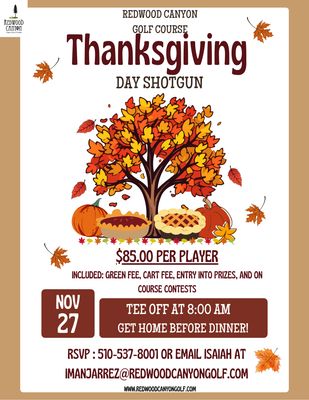 Thanksgiving Day Shotgun - 4-Player Scramble