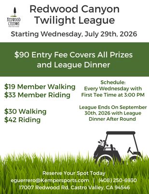 Season 2: Redwood Canyon Twilight League Entry Fee