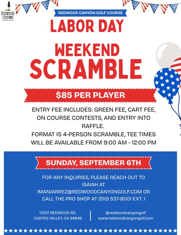 [09/06/2026] Labor Day Weekend 4-Player Scramble