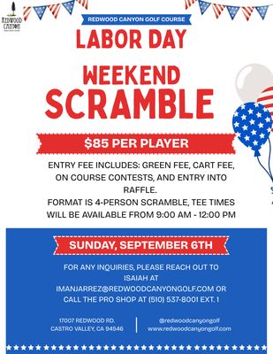 [09/06/2026] Labor Day Weekend 4-Player Scramble