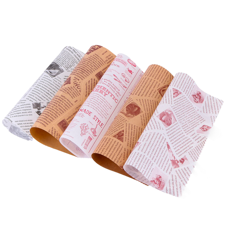 Papel para envolver alimentos con  grosor de 26 cm x 26 cm