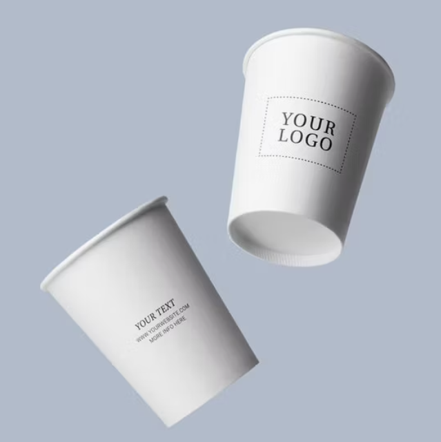 Vaso de papel biodegradable blanco o negro 9 oz