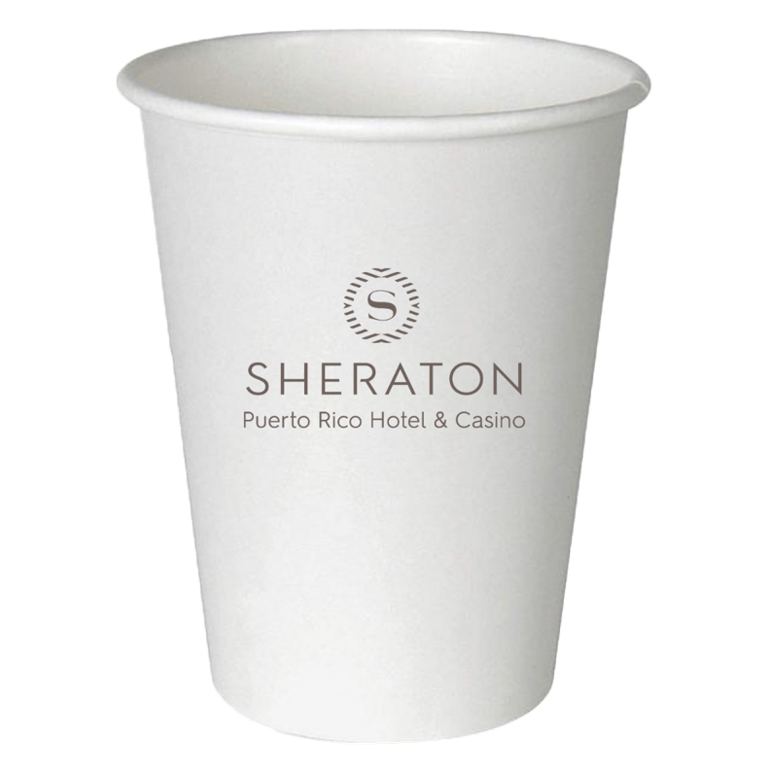 Vaso de papel biodegradable blanco o negro 12 oz