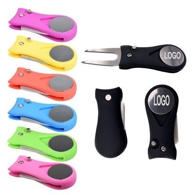 Herramienta plegable para marcar hoyos de golf
