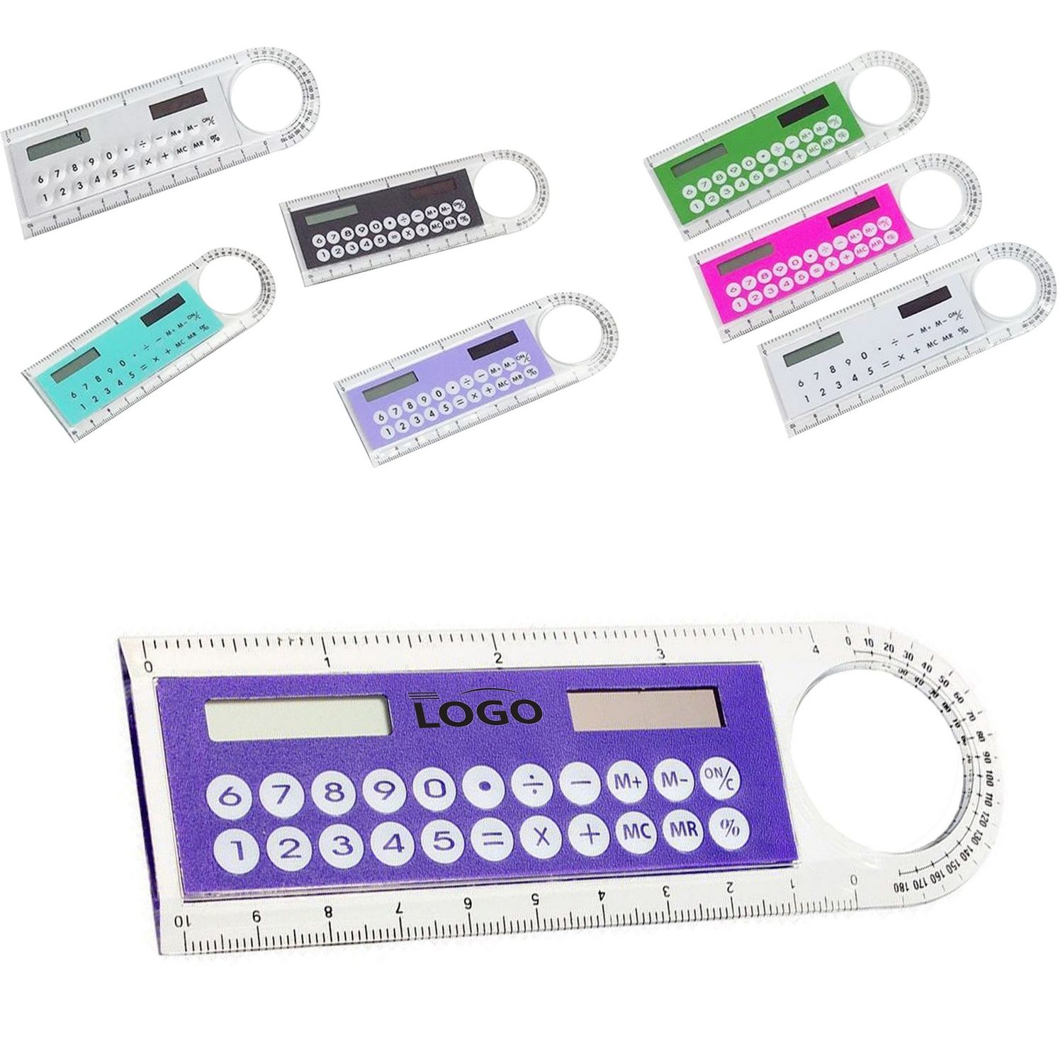 Mini calculadora y lupa de ángulos 4 en 1 con regla solar de 4&quot;
