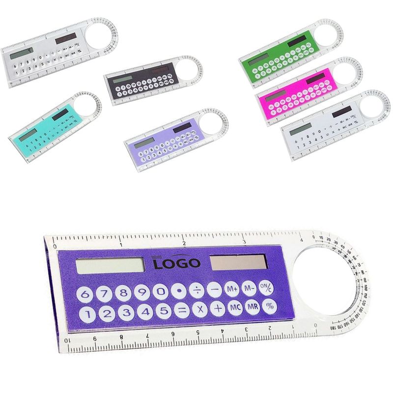 Mini calculadora y lupa de ángulos 4 en 1 con regla solar de 4&quot;