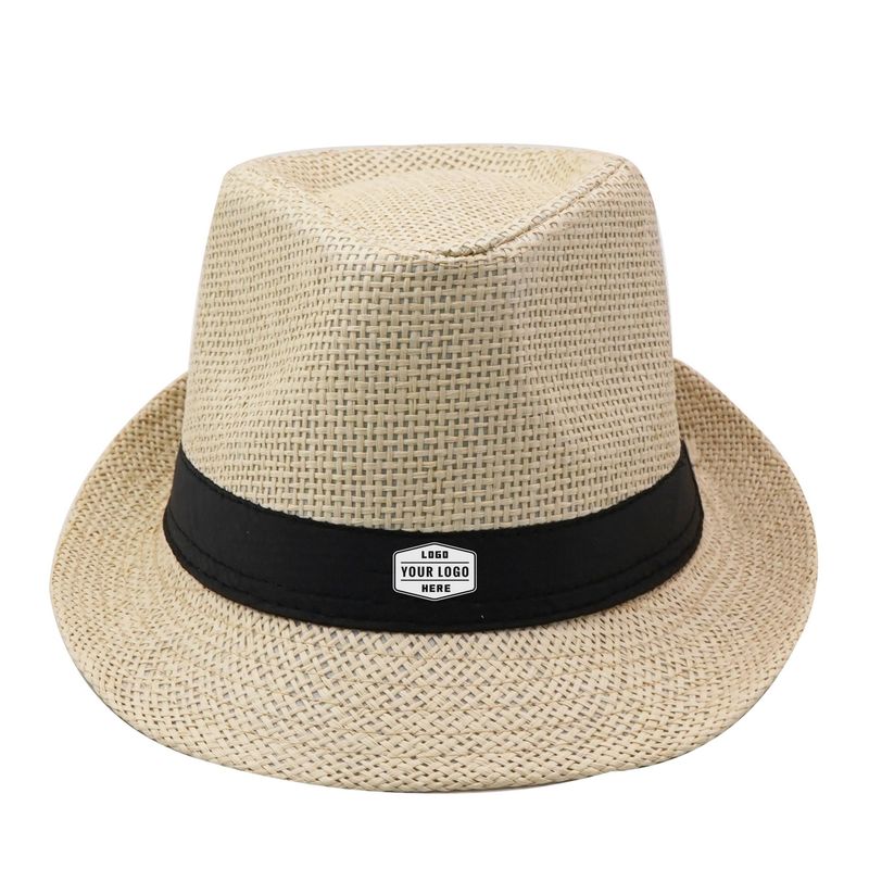 Sombrero fedora de paja natural