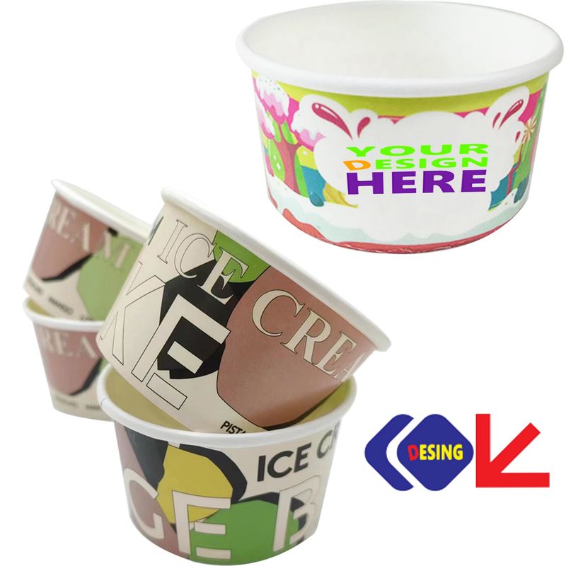 Vaso desechable de 8 oz para postres fríos