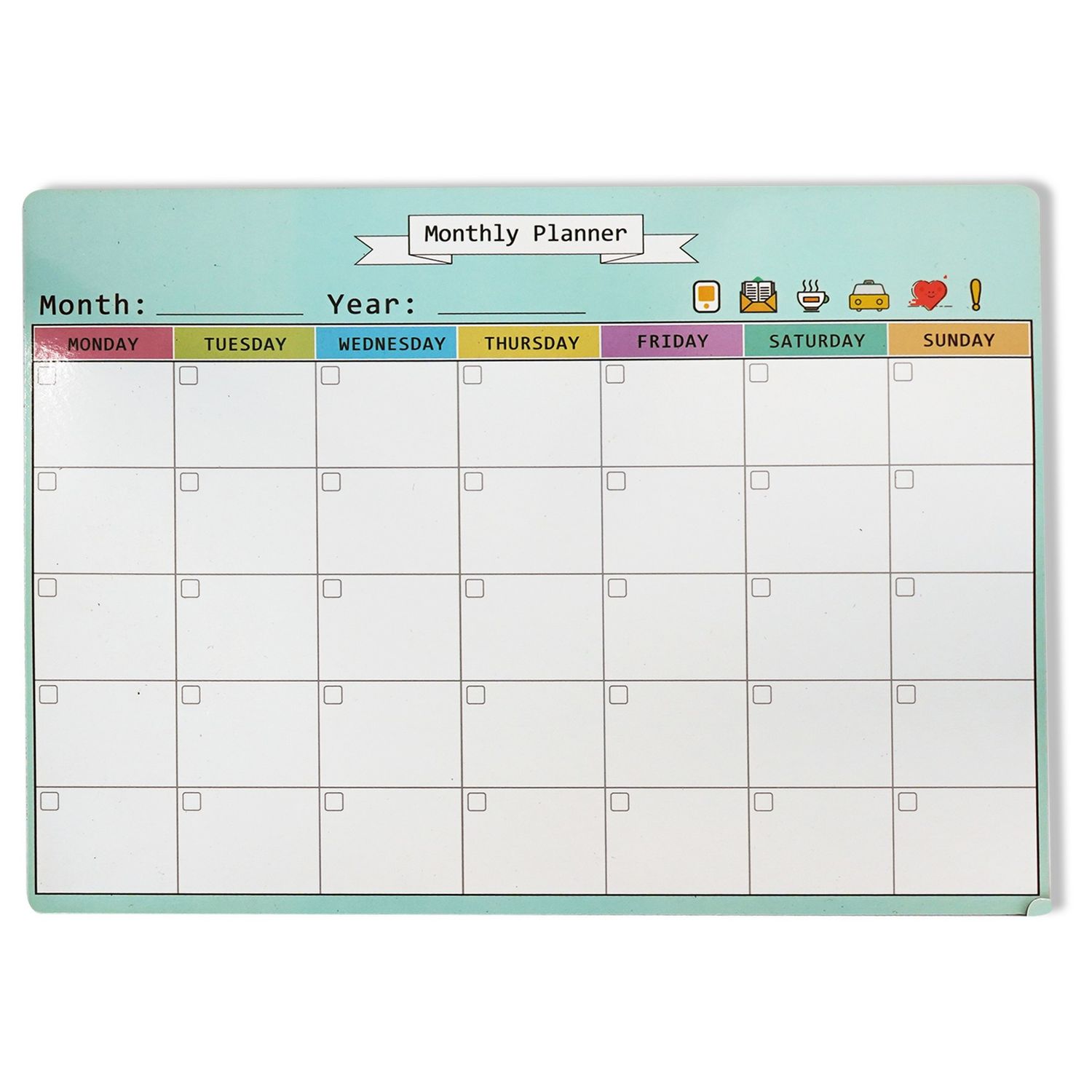 Planificador de pizarra blanca con calendario magnético