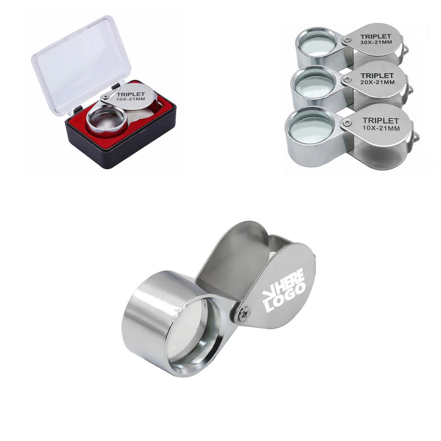 Lupa plegable de metal