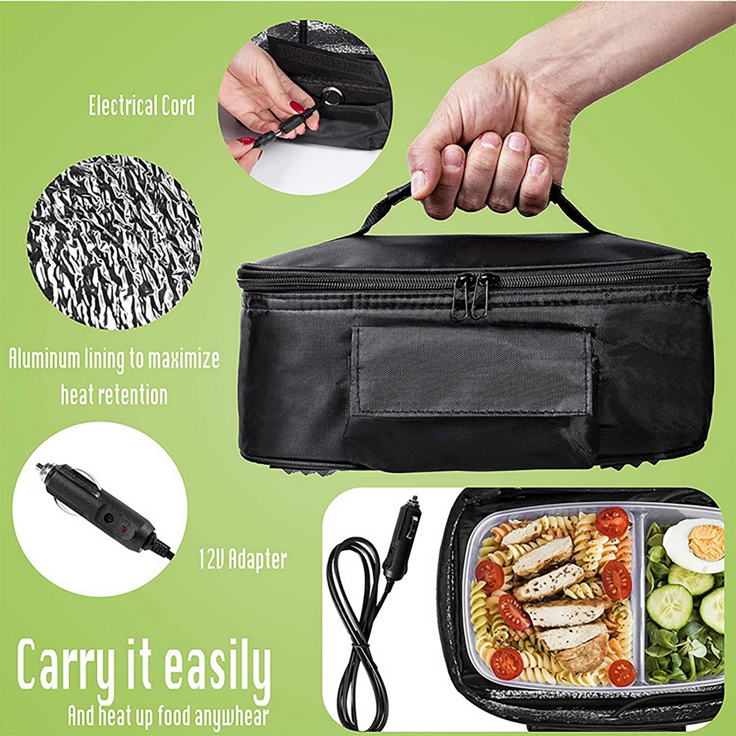Portable Car Food Warmer Electric Heated Lunch Box
