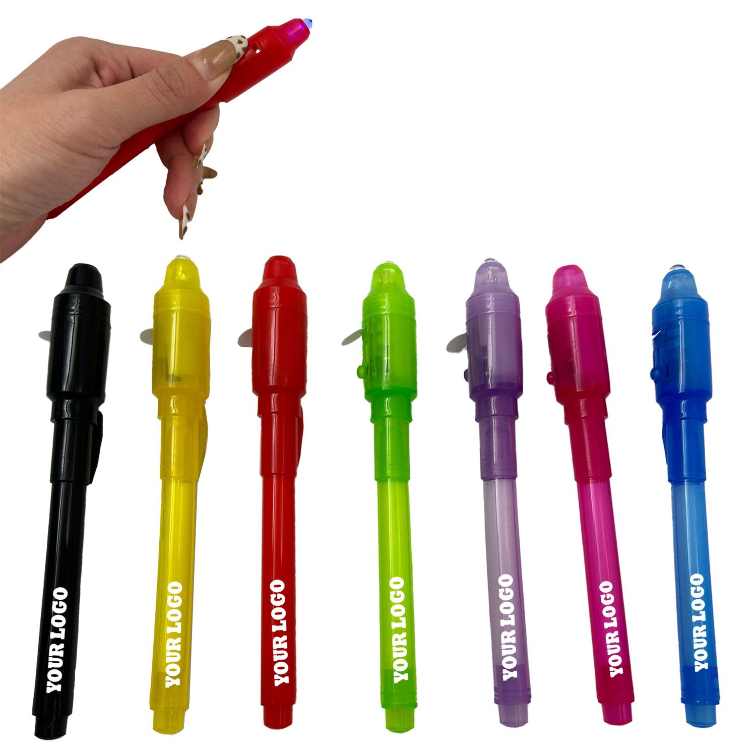 Bolígrafo con tinta invisible y luz UV