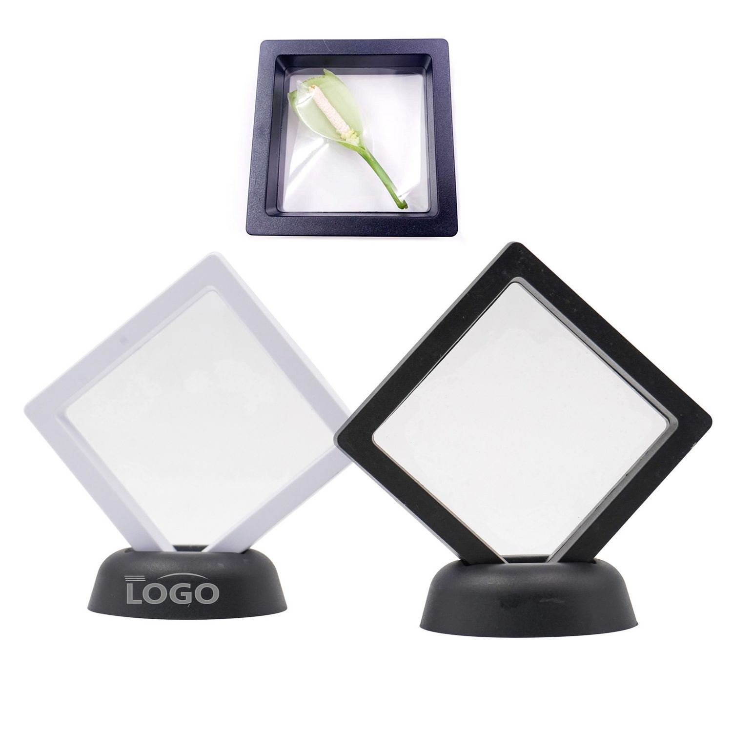 Estuche transparente con efecto flotante 3D