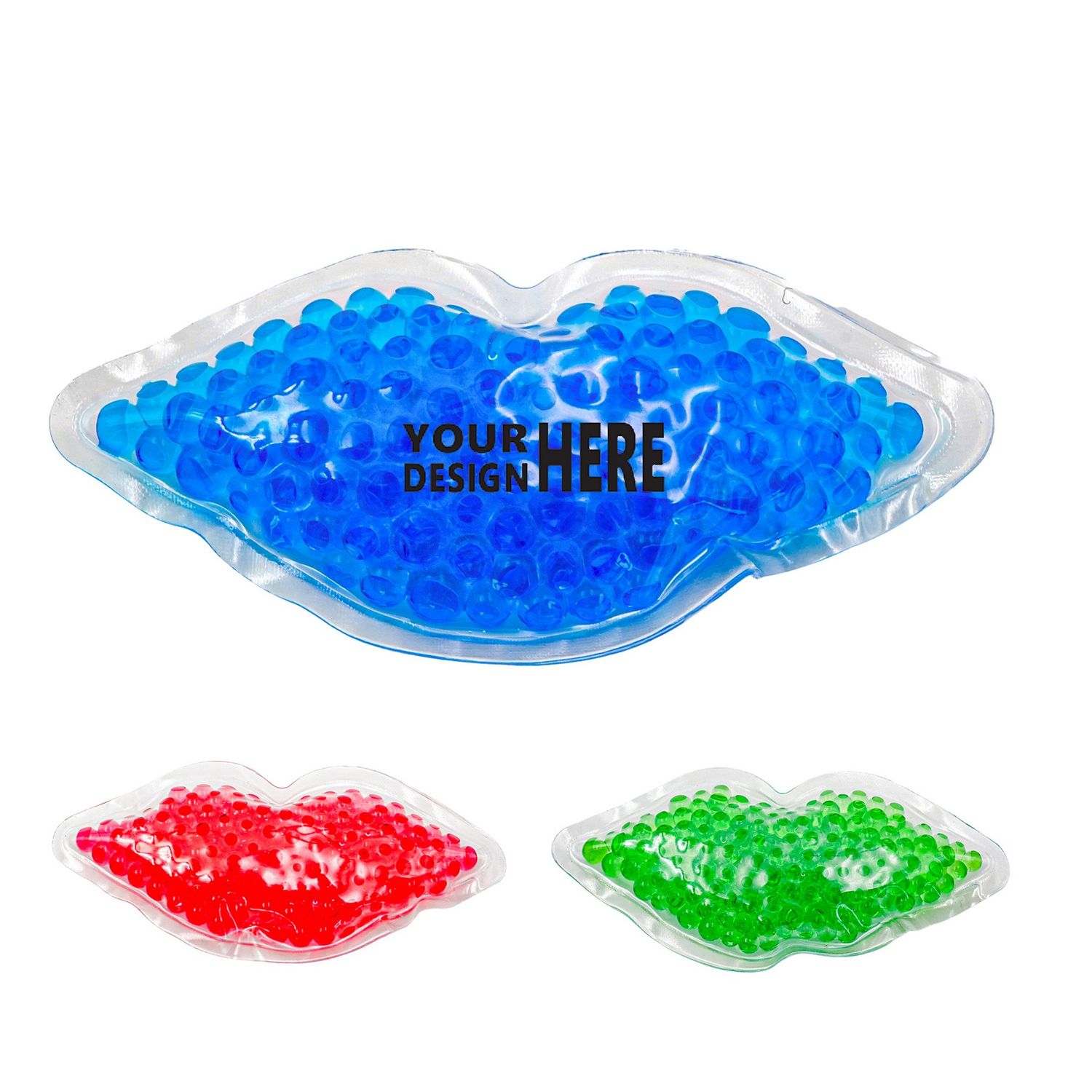 Mini bolsa de gel en forma de labios
