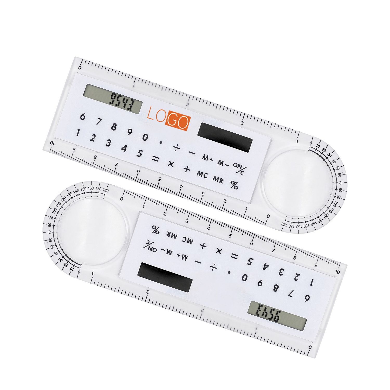 Regla calculadora solar con lupa
