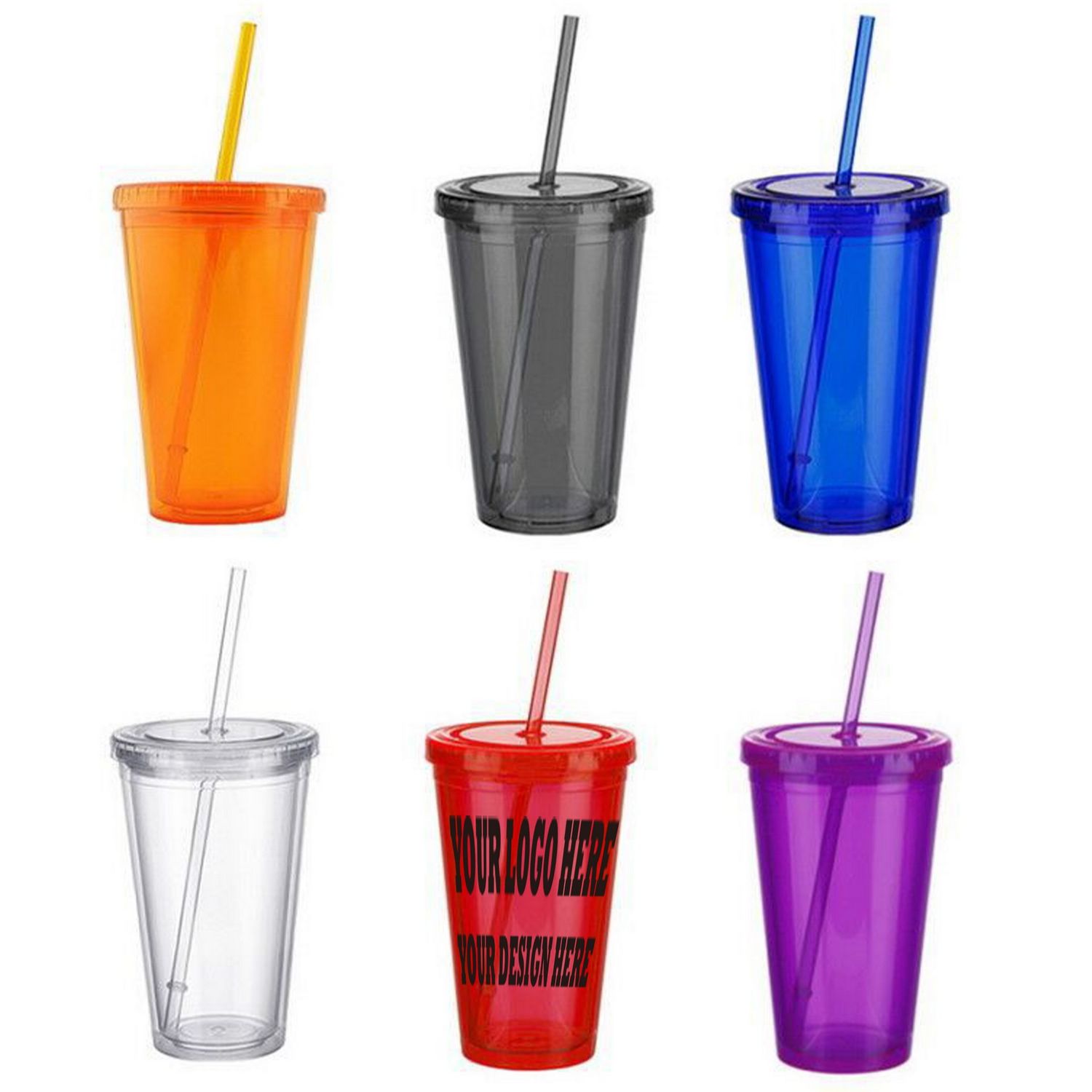 Vasos acrílicos de doble pared