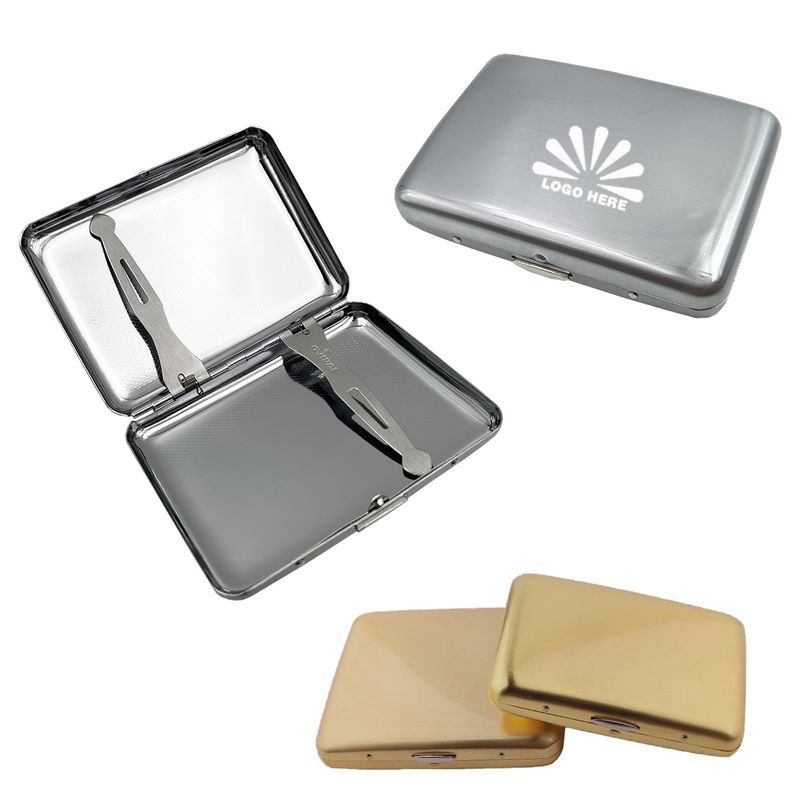 Estuche portátil metálico para cigarrillos
