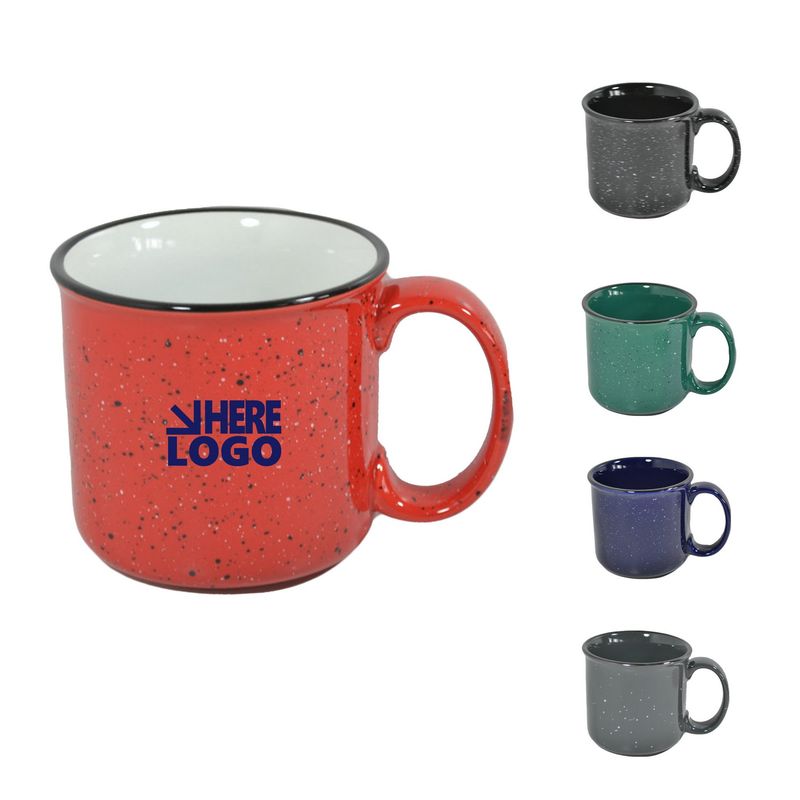Taza de cerámica estilo campamento de 15 oz