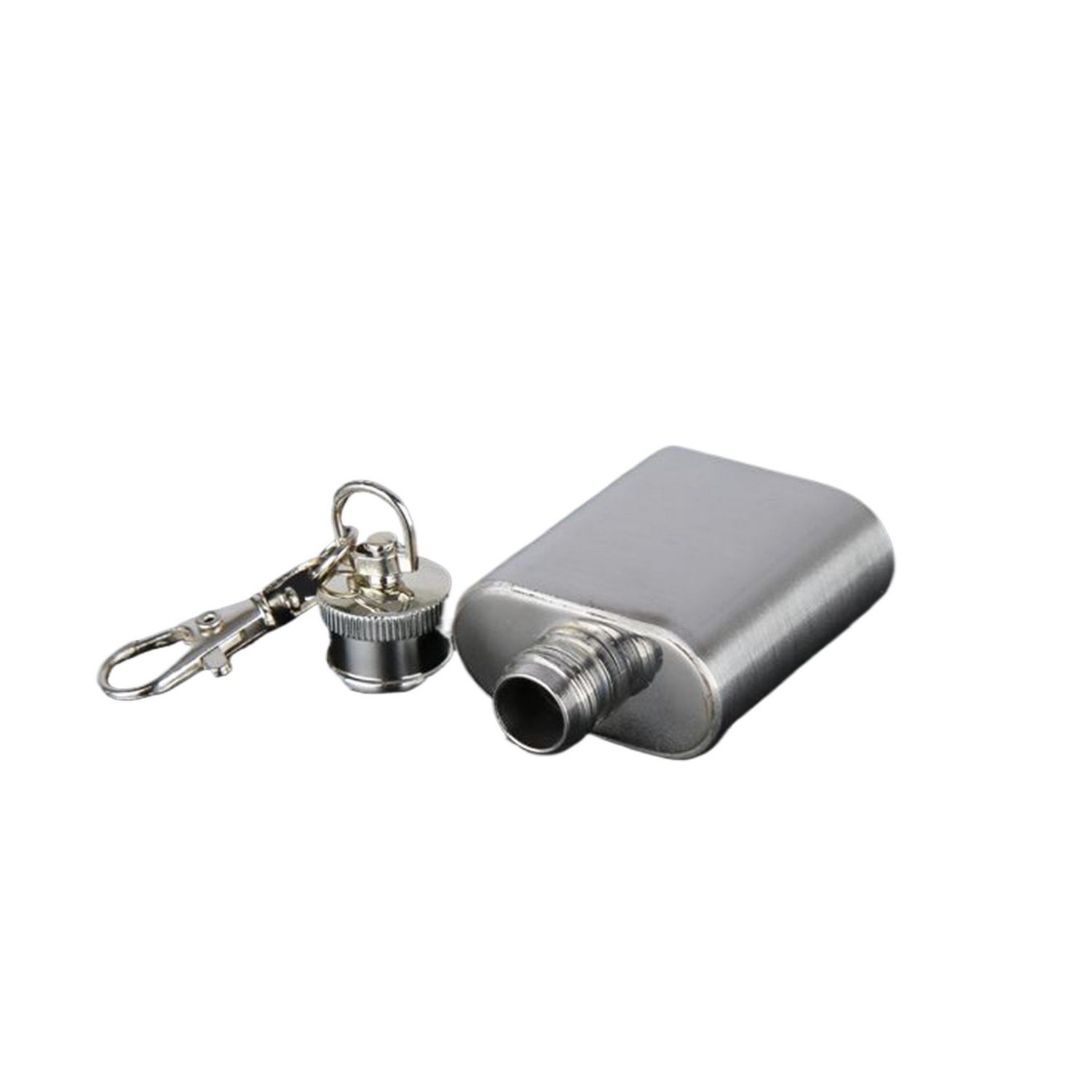 Mini cantimplora de acero inoxidable de 1 oz con llavero