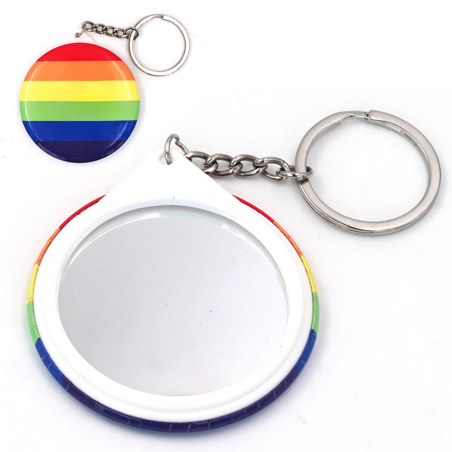 Llavero con espejo y diseño Pride a todo color