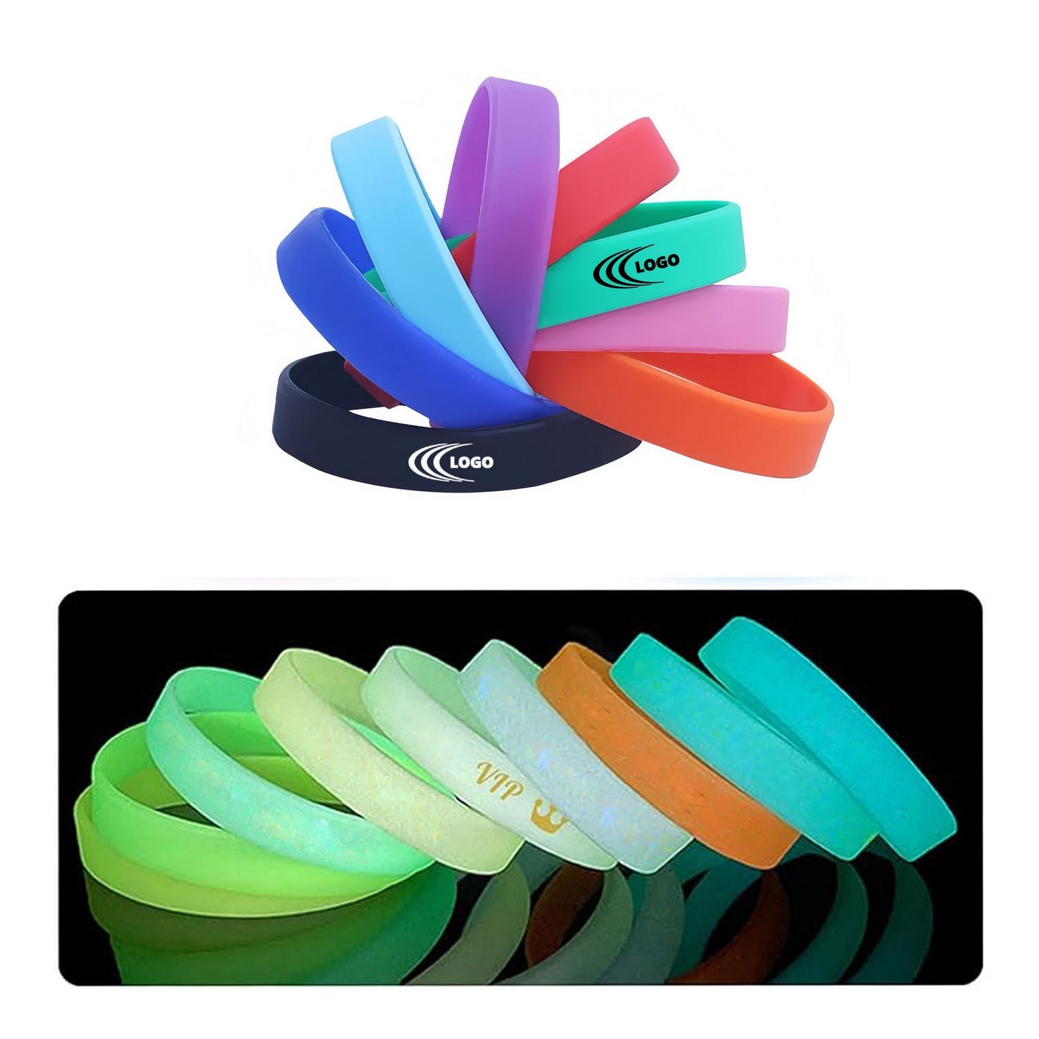 Pulsera de silicona fosforescente