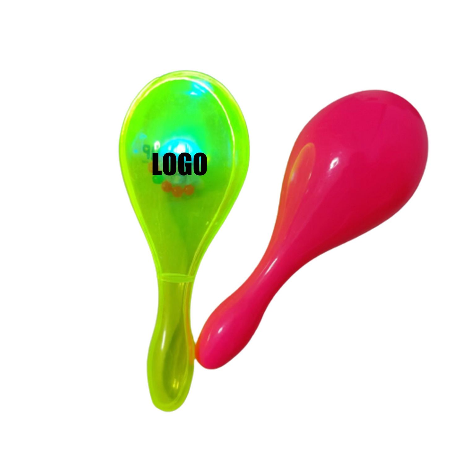 Maracas plásticas con brillo LED
