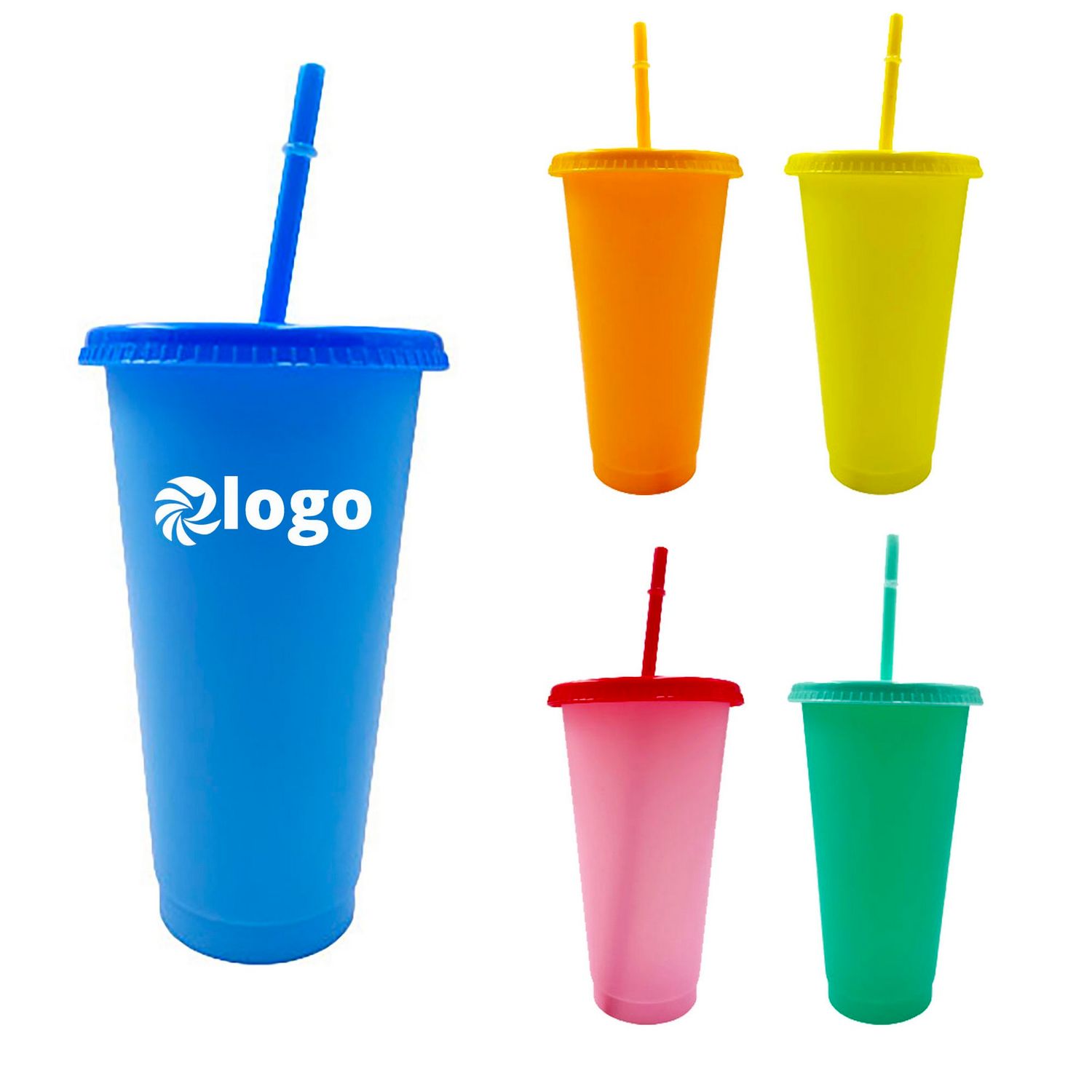 Vasos de 24 oz con tapa y sorbeto
