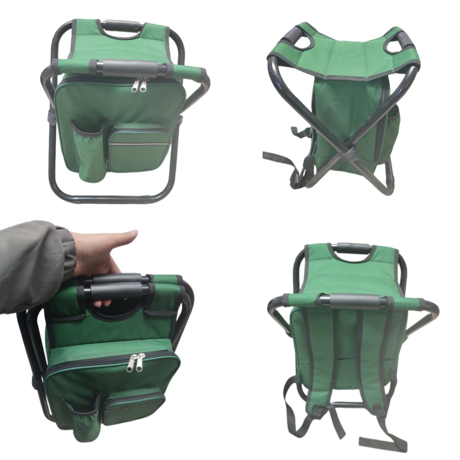 Mochila con silla plegable y compartimiento térmico
