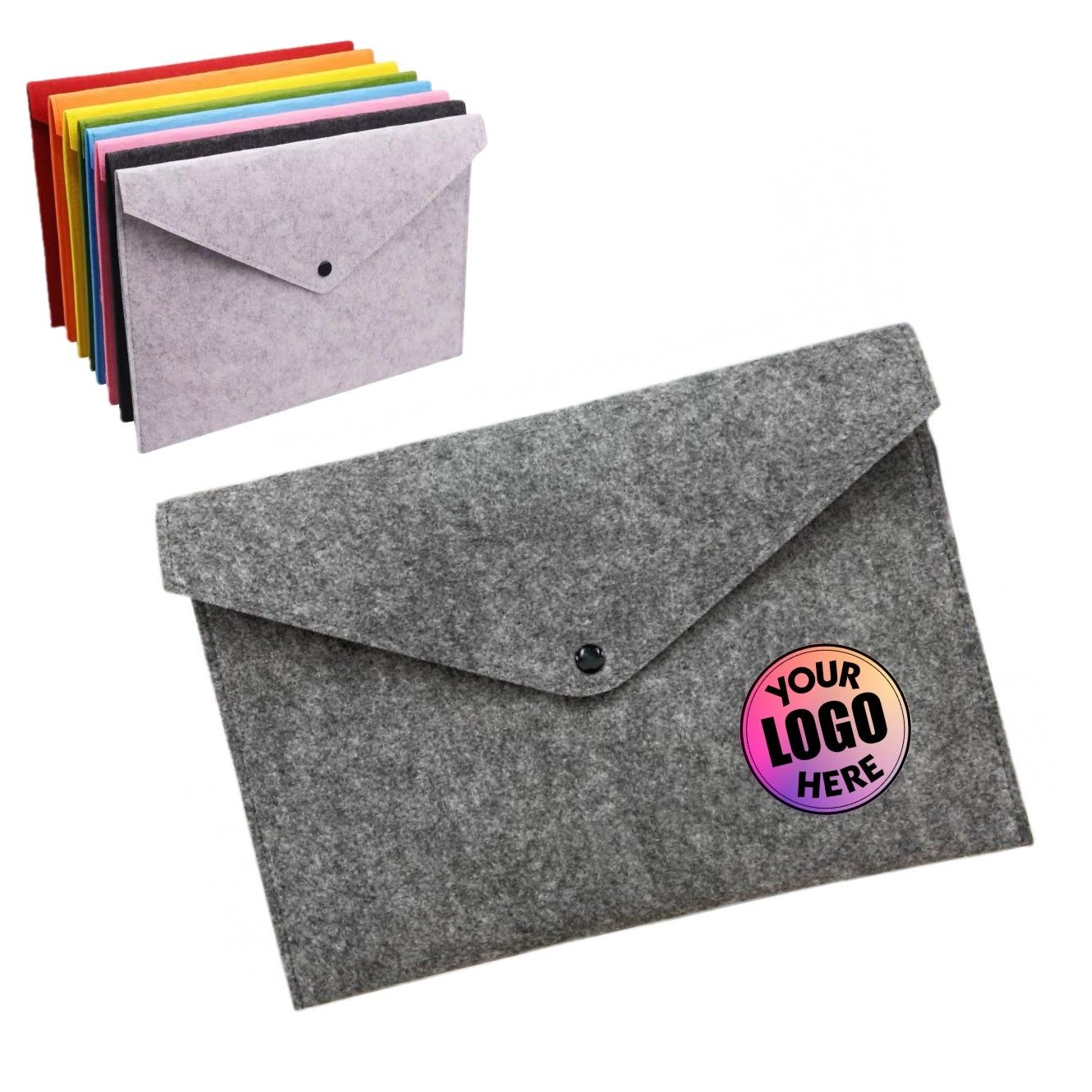 Carpeta tipo sobre hecha de fieltro de 2 mm de grosor