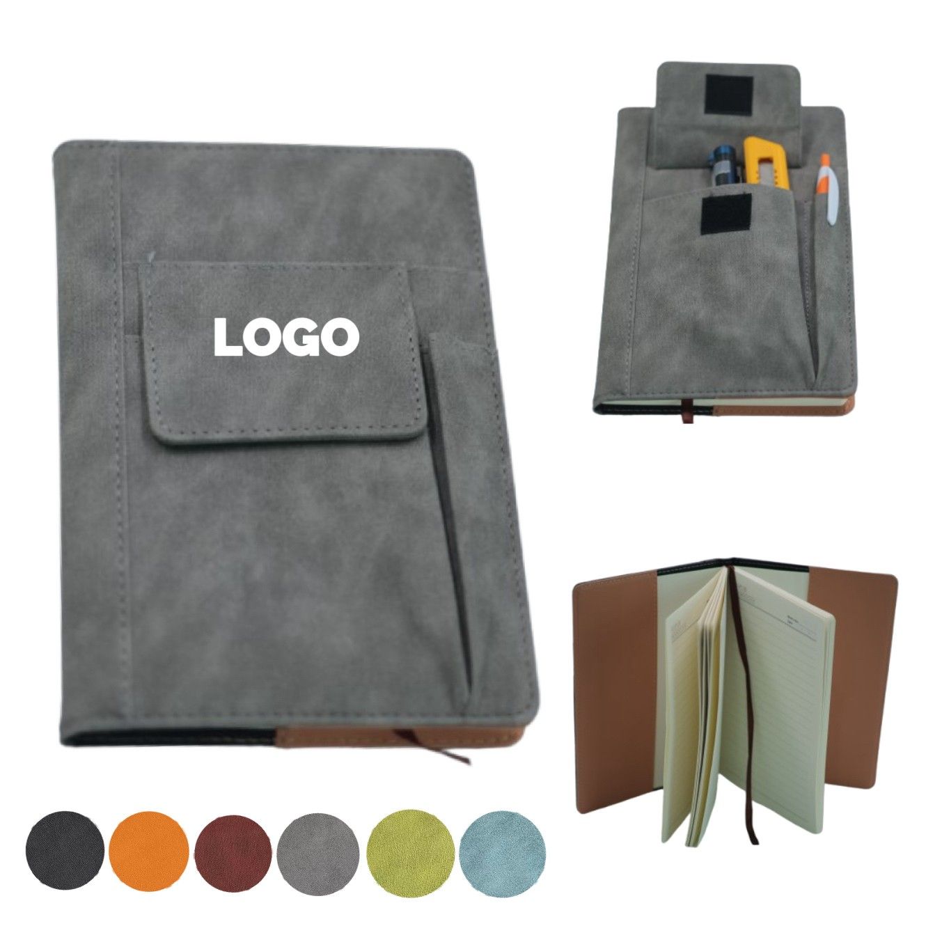 Cuaderno multifuncional tamaño A5 con cubierta de PU leather