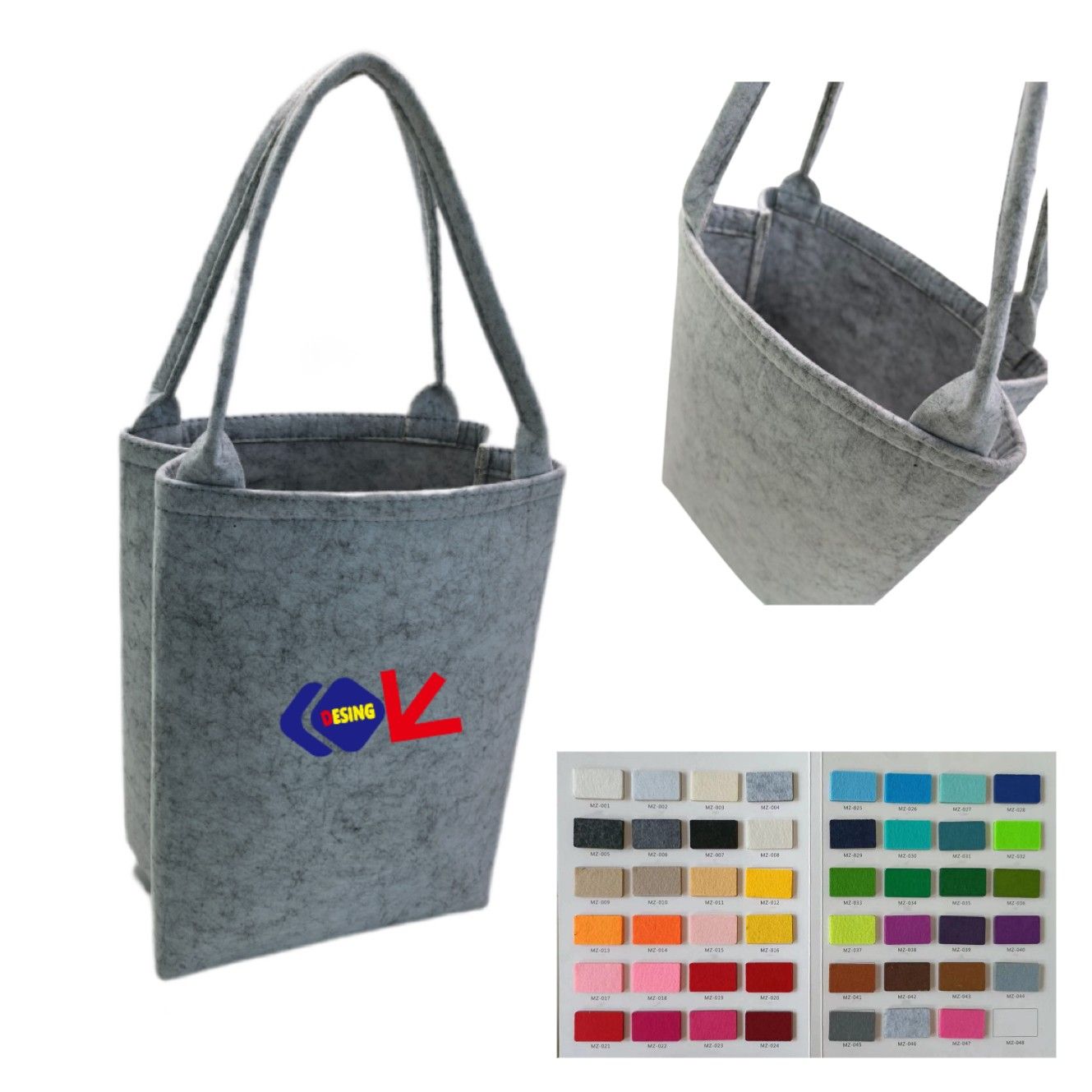 Bolsa reutilizable fabricada en fieltro grueso
