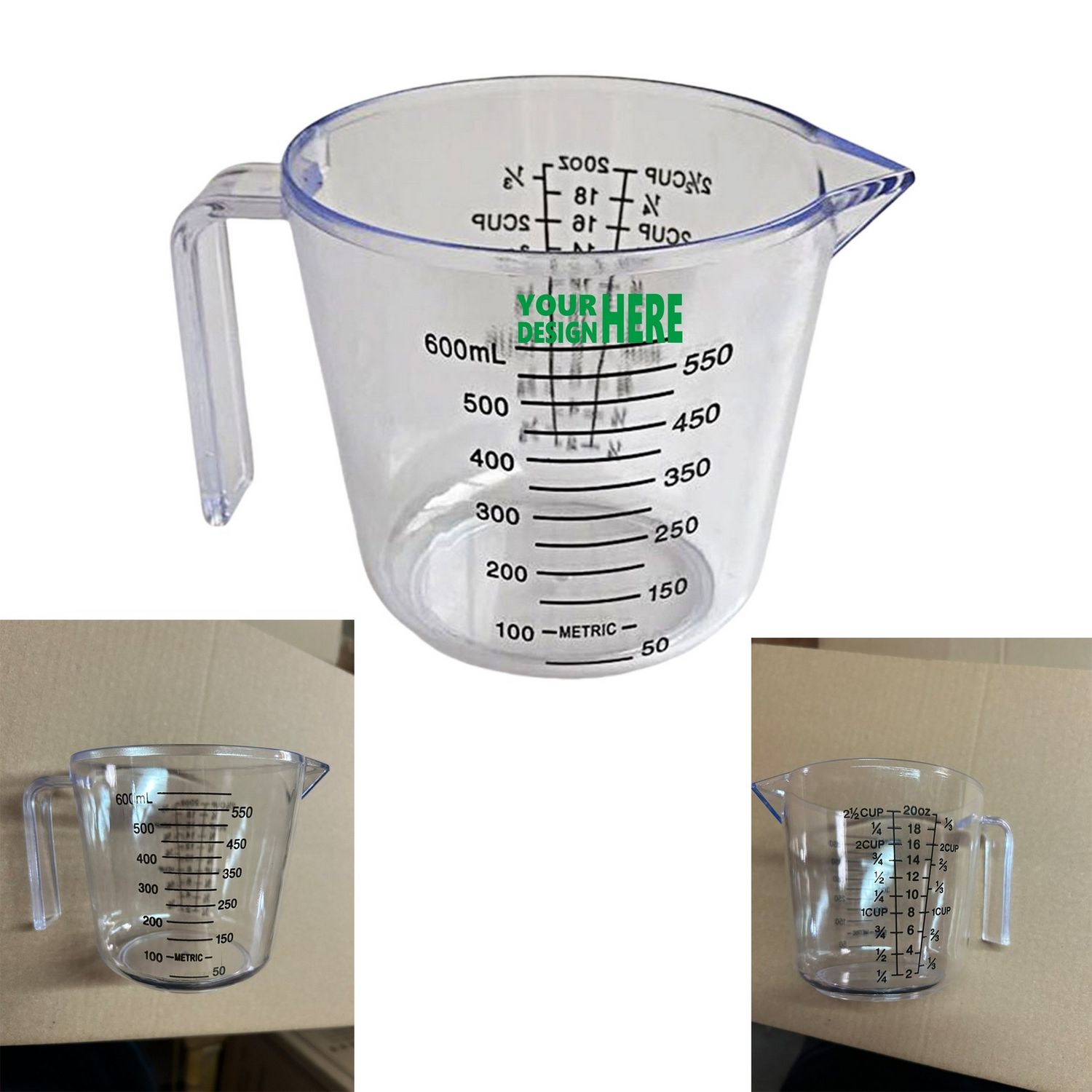 Vaso medidor plástico con doble graduación